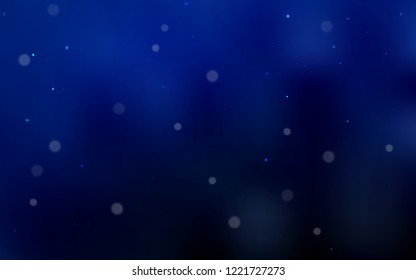 Dark BLUE vector background with bubbles. Beautiful colored illustration with blurred circles in nature style. New design for ad, poster, banner of your website.