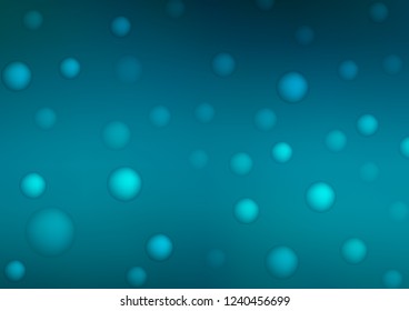 Dark BLUE vector background with bubbles. Beautiful colored illustration with blurred circles in nature style. Beautiful design for your business natural advert.