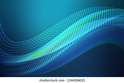 Dark BLUE vector background with bubbles, lines. Illustration with set of colorful abstract circles and lines. New template for your brand book.