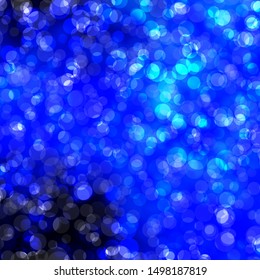 Dark BLUE vector background with bubbles. Glitter abstract illustration with colorful drops. Pattern for websites.