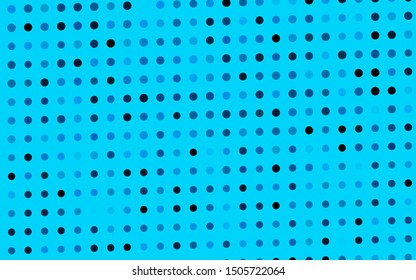 Dark BLUE vector background with bubbles. Illustration with set of shining colorful abstract circles. Pattern of water, rain drops.