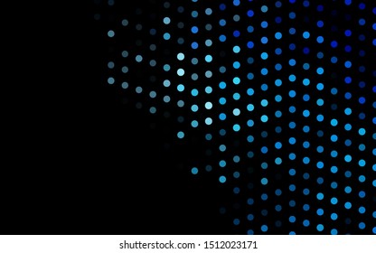 Dark BLUE vector background with bubbles. Glitter abstract illustration with blurred drops of rain. Pattern for ads, booklets.