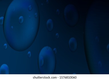 Dark BLUE vector background with bubbles. Illustration with set of shining colorful abstract circles. New design for ad, poster, banner of your website.