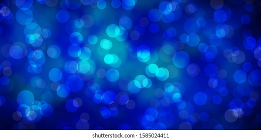 Dark BLUE vector background with bubbles. Abstract illustration with colorful spots in nature style. Pattern for wallpapers, curtains.