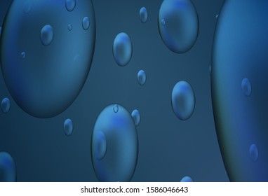 Dark BLUE vector background with bubbles. Beautiful colored illustration with blurred circles in nature style. New design for ad, poster, banner of your website.