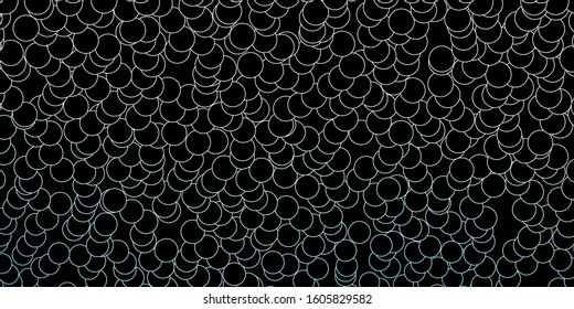 Dark BLUE vector background with bubbles. Abstract colorful disks on simple gradient background. New template for a brand book.