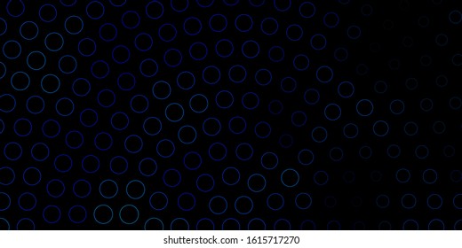 Dark BLUE vector background with bubbles. Abstract decorative design in gradient style with bubbles. New template for a brand book.