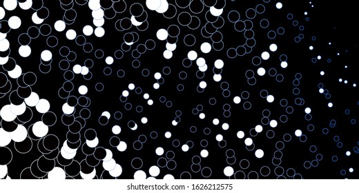 Dark BLUE vector background with bubbles. Illustration with set of shining colorful abstract spheres. New template for a brand book.