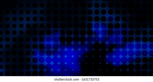 Dark BLUE vector background with bubbles. Abstract decorative design in gradient style with bubbles. New template for a brand book.