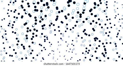 Dark BLUE vector background with bubbles. Glitter abstract illustration with colorful drops. New template for a brand book.