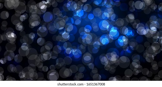 Dark BLUE vector background with bubbles. Modern abstract illustration with colorful circle shapes. Design for posters, banners.