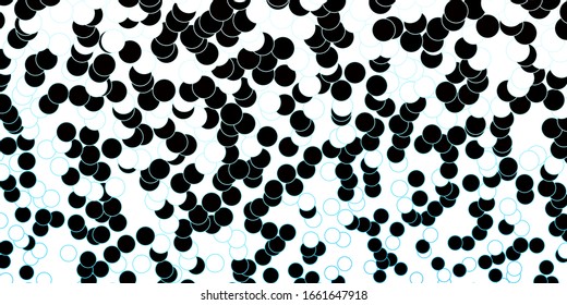 Dark BLUE vector background with bubbles. Abstract colorful disks on simple gradient background. New template for a brand book.