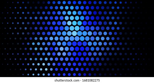 Dark BLUE vector background with bubbles. Abstract illustration with colorful spots in nature style. New template for a brand book.