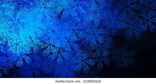 Dark blue vector background with bubbles. Colorful illustration with gradient dots in nature style. Pattern for booklets, leaflets.