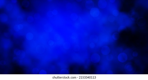 Dark BLUE vector background with bubbles. Colorful illustration with gradient dots in nature style. Design for posters, banners.