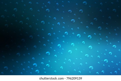 Dark BLUE vector background with bubbles. Blurred decorative design in abstract style with bubbles. The pattern can be used for ads, leaflets of liquid.