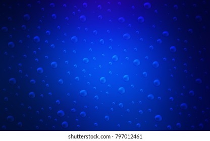 Dark BLUE vector background with bubbles. Modern abstract illustration with colorful water drops. New design for ad, poster, banner of your website.