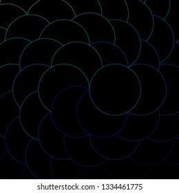 Dark BLUE vector background with circles. Glitter abstract illustration with colorful drops. New template for your brand book.