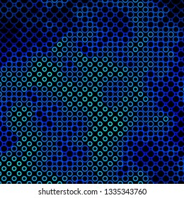 Dark BLUE vector background with circles. Colorful illustration with gradient dots in nature style. New template for your brand book.