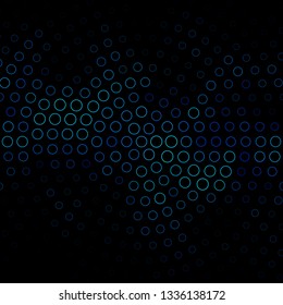 Dark BLUE vector background with circles. Abstract decorative design in gradient style with bubbles. New template for your brand book.