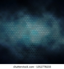 Dark BLUE vector background with circles. Illustration with set of shining colorful abstract spheres. Pattern for business ads.