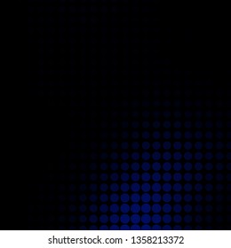 Dark BLUE vector background with circles. Colorful illustration with gradient dots in nature style. Pattern for websites, landing pages.