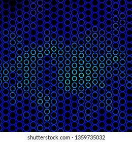Dark BLUE vector background with circles. Illustration with set of shining colorful abstract spheres. Pattern for booklets, leaflets.