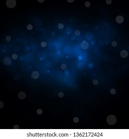 Dark BLUE vector background with circles. Abstract decorative design in gradient style with bubbles. Pattern for business ads.
