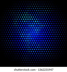 Dark BLUE vector background with circles. Illustration with set of shining colorful abstract spheres. Pattern for booklets, leaflets.