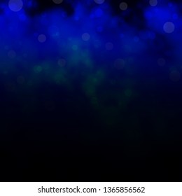 Dark BLUE vector background with circles. Colorful illustration with gradient dots in nature style. Pattern for booklets, leaflets.