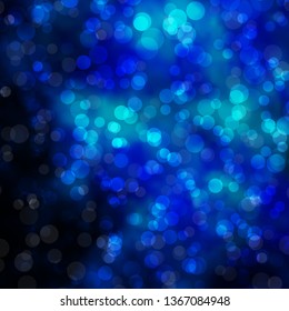 Dark BLUE vector background with circles. Abstract colorful disks on simple gradient background. Pattern for wallpapers, curtains.