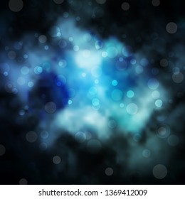 Dark BLUE vector background with circles. Abstract decorative design in gradient style with bubbles. New template for your brand book.