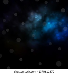 Dark BLUE vector background with circles. Abstract colorful disks on simple gradient background. Pattern for wallpapers, curtains.