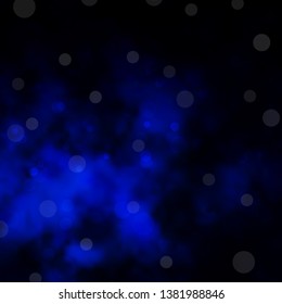 Dark BLUE vector background with circles. Modern abstract illustration with colorful circle shapes. Pattern for booklets, leaflets.