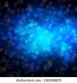 Dark BLUE vector background with circles. Abstract decorative design in gradient style with bubbles. Pattern for business ads.
