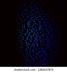 Dark BLUE vector background with circles. Glitter abstract illustration with colorful drops. Pattern for websites, landing pages.