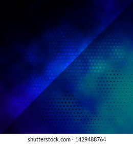 Dark BLUE vector background with circles. Abstract decorative design in gradient style with bubbles. Pattern for websites, landing pages.