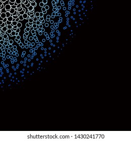 Dark BLUE vector background with circles. Abstract decorative design in gradient style with bubbles. Design for posters, banners.