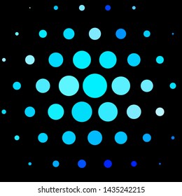Dark BLUE vector background with circles. Abstract colorful disks on simple gradient background. New template for your brand book.