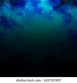 Dark BLUE vector background with circles. Glitter abstract illustration with colorful drops. New template for your brand book.