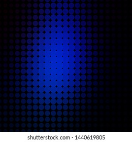 Dark BLUE vector background with circles. Illustration with set of shining colorful abstract spheres. Pattern for booklets, leaflets.