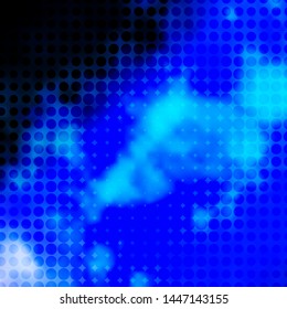Dark BLUE vector background with circles. Glitter abstract illustration with colorful drops. Pattern for websites, landing pages.