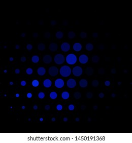 Dark BLUE vector background with circles. Abstract colorful disks on simple gradient background. Pattern for wallpapers, curtains.