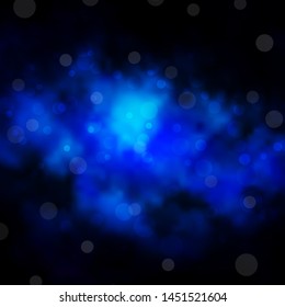 Dark BLUE vector background with circles. Modern abstract illustration with colorful circle shapes. Design for your commercials.