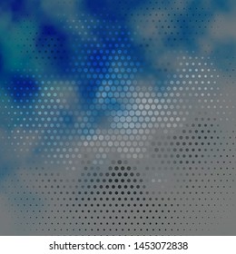 Dark BLUE vector background with circles. Colorful illustration with gradient dots in nature style. Pattern for business ads.