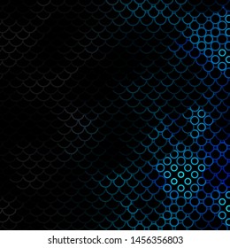 Dark BLUE vector background with circles. Illustration with set of shining colorful abstract spheres. Pattern for booklets, leaflets.