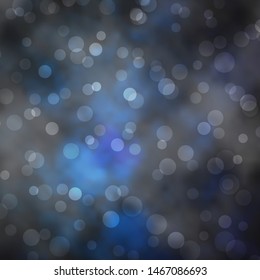 Dark BLUE vector background with circles. Abstract illustration with colorful spots in nature style. Design for posters, banners.