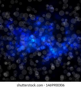 Dark BLUE vector background with circles. Illustration with set of shining colorful abstract spheres. Pattern for websites, landing pages.