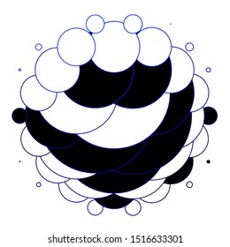 Dark BLUE vector background with circles. Illustration with set of shining colorful abstract spheres. Pattern for wallpapers, curtains.
