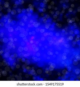 Dark BLUE vector background with circles. Modern abstract illustration with colorful circle shapes. Pattern for business ads.